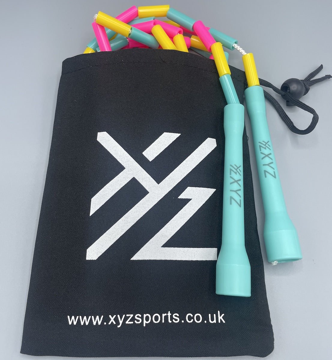 XYZ X2 Freestyle Beaded Jump Rope - Turquoise/Pink/Yellow - XYZ Sports