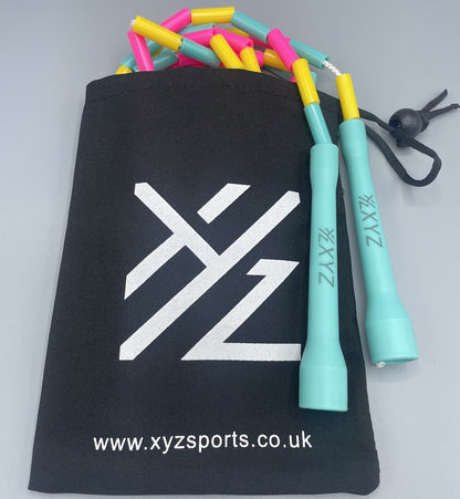 XYZ X2 Freestyle Beaded Jump Rope - Turquoise/Pink/Yellow - XYZ Sports