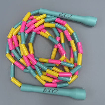 XYZ X2 Freestyle Beaded Jump Rope - Turquoise/Pink/Yellow - XYZ Sports